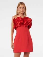 Forever New Red Tasha Rosette Mini Dress - Image 1 of 5