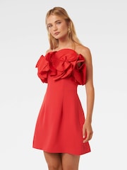 Forever New Red Tasha Rosette Mini Dress - Image 3 of 5