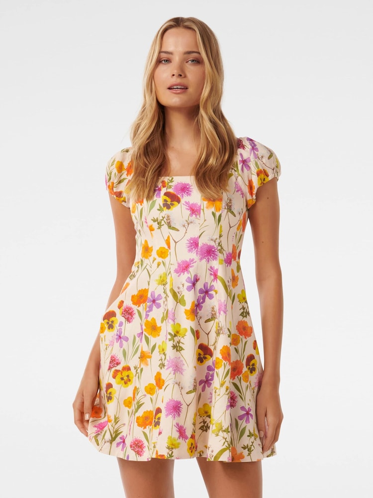 Forever New Cream Pure Linen Bondi Seam Detail Mini Dress - Image 1 of 5