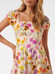 Forever New Cream Pure Linen Bondi Seam Detail Mini Dress - Image 2 of 5