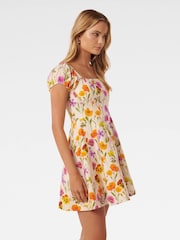 Forever New Cream Pure Linen Bondi Seam Detail Mini Dress - Image 3 of 5
