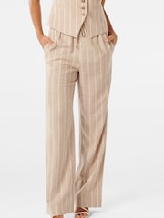 Forever New Natural Linen Blend Lori Wide Leg Pants - Image 1 of 5