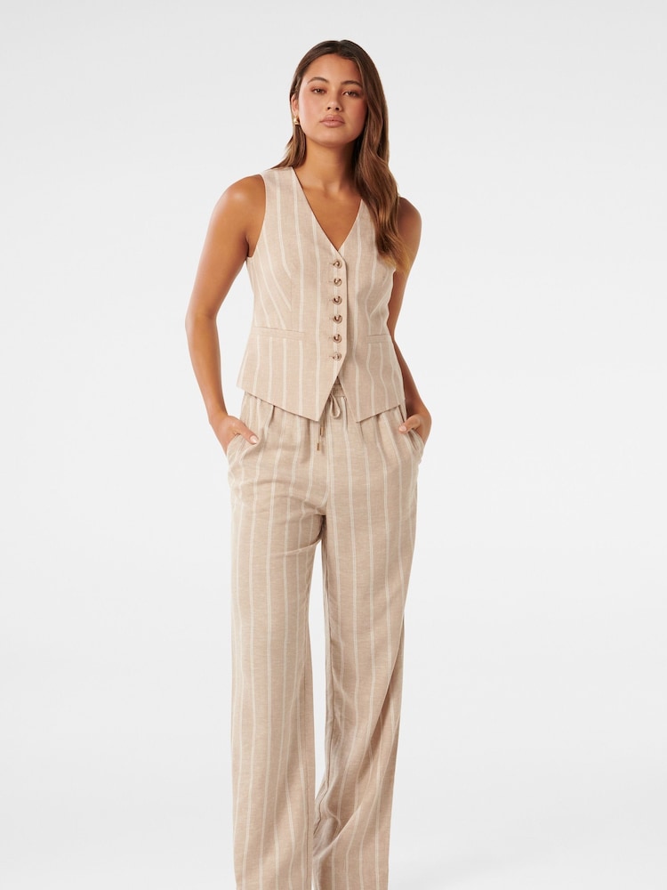 Forever New Natural Linen Blend Lori Wide Leg Pants - Image 5 of 5