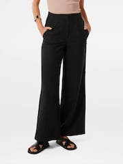 Forever New Black Mona Wide Leg Pants with a touch of Linen - Image 1 of 5