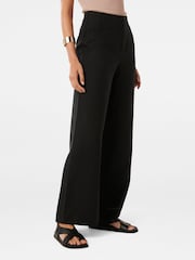 Forever New Black Mona Wide Leg Pants with a touch of Linen - Image 3 of 5