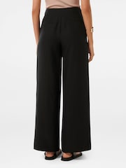 Forever New Black Mona Wide Leg Pants with a touch of Linen - Image 4 of 5