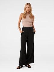 Forever New Black Mona Wide Leg Pants with a touch of Linen - Image 5 of 5