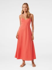 Forever New Orange Jayda Back Lacing 100% Cotton Midi Dress - Image 1 of 4