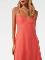 Forever New Orange Jayda Back Lacing 100% Cotton Midi Dress - Image 2 of 4