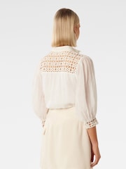 Forever New White Florence Crochet Trim Blouse - Image 4 of 5