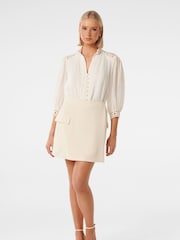 Forever New White Florence Crochet Trim Blouse - Image 5 of 5