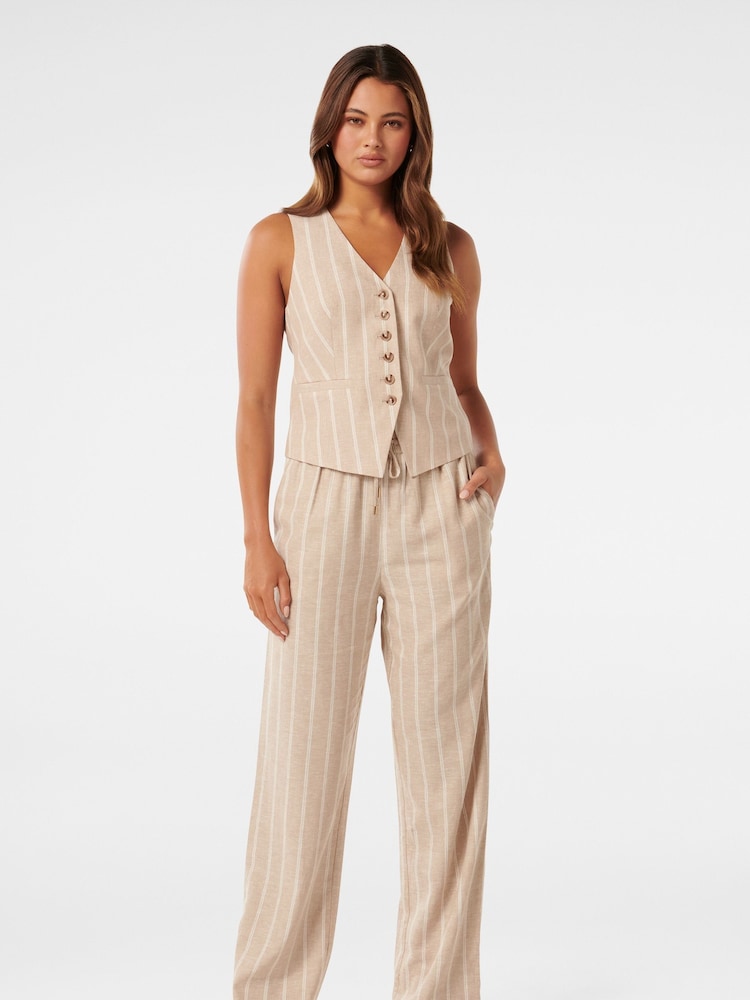 Forever New Natural Linen Blend Imogen Waistcoat - Image 5 of 5 Forever New Natural Linen Blend Imogen Waistcoat - Image 5 of 5