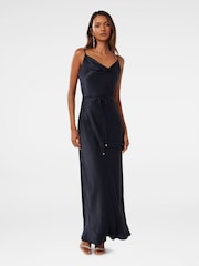 Forever New Blue Lucy Petite Satin Cowl Maxi Dress - Image 1 of 4
