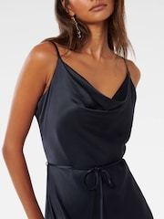 Forever New Blue Lucy Petite Satin Cowl Maxi Dress - Image 2 of 4