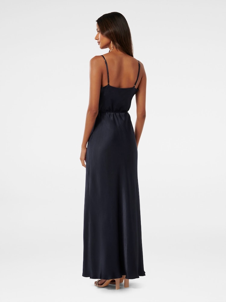 Forever New Blue Lucy Petite Satin Cowl Maxi Dress - Image 3 of 4
