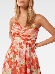 Forever New Red Jolie Strappy Ruched Bodice Maxi Dress - Image 2 of 4