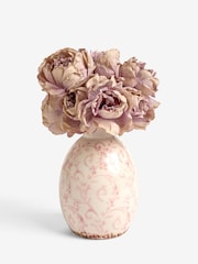Shabby Chic by Rachel Ashwell® Pale Pink Peony Bouquet In Patterned Vase - Image 2 of 5