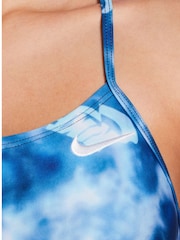Nike Blue Hydrastrong Multi Print Cutout One Piece Swimsuit - Image 4 of 5
