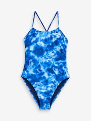 Nike Blue Hydrastrong Multi Print Cutout One Piece Swimsuit - Image 5 of 5