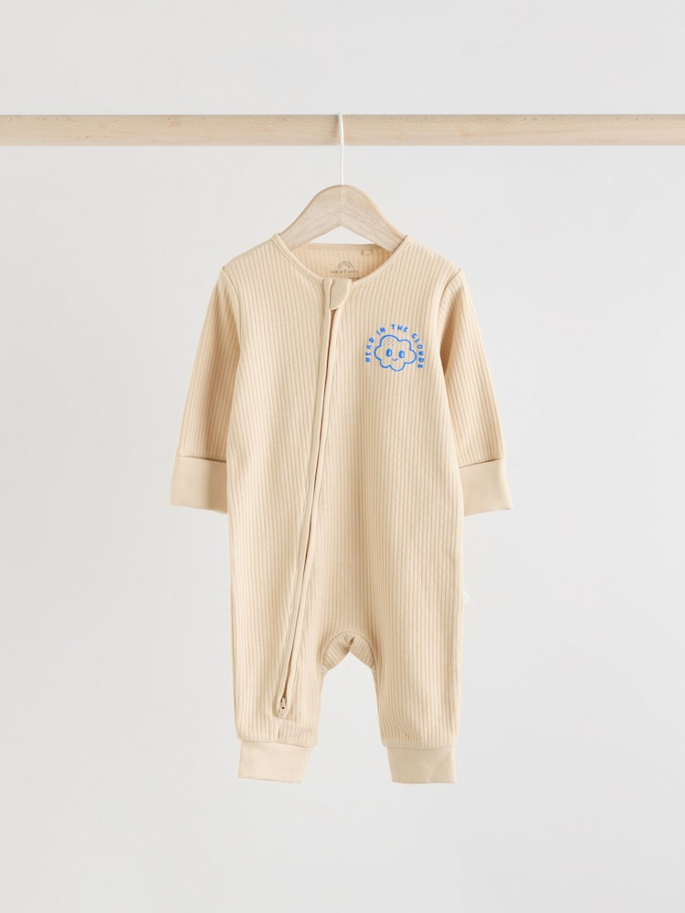 Blue Baby Two Way Zip Footless 100% Cotton Sleepsuits 3 Pack (0mths-3yrs) - Image 4 of 14