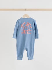 Blue Baby Two Way Zip Footless 100% Cotton Sleepsuits 3 Pack (0mths-3yrs) - Image 7 of 14