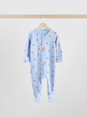 Bright 100% Cotton Two Way Zip Baby Sleepsuits 5 Pack (0mths-2yrs) - Image 3 of 14
