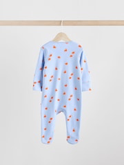 Bright 100% Cotton Two Way Zip Baby Sleepsuits 5 Pack (0mths-2yrs) - Image 4 of 14