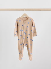 Bright 100% Cotton Two Way Zip Baby Sleepsuits 5 Pack (0mths-2yrs) - Image 5 of 14