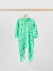 Bright 100% Cotton Two Way Zip Baby Sleepsuits 5 Pack (0mths-2yrs) - Image 6 of 14