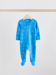 Bright 100% Cotton Two Way Zip Baby Sleepsuits 5 Pack (0mths-2yrs) - Image 8 of 14