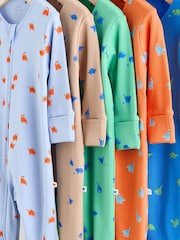 Bright 100% Cotton Two Way Zip Baby Sleepsuits 5 Pack (0mths-2yrs) - Image 9 of 14