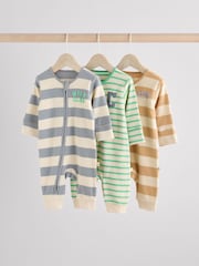 Milk Club Neutral - Baby Two Way Zip Footless Sleepsuits 3 Pack (0mths-3yrs) - Изображение 1 15