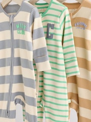 Milk Club Neutral - Baby Two Way Zip Footless Sleepsuits 3 Pack (0mths-3yrs) - Изображение 8 15