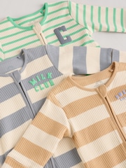 Milk Club Neutral - Baby Two Way Zip Footless Sleepsuits 3 Pack (0mths-3yrs) - Изображение 9 15