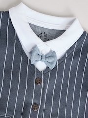 Navy Smart Bow Tie Baby Sleepsuit (0mths-2yrs) - Image 4 of 10