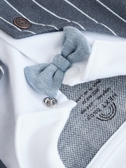 Navy Smart Bow Tie Baby Sleepsuit (0mths-2yrs) - Image 5 of 10