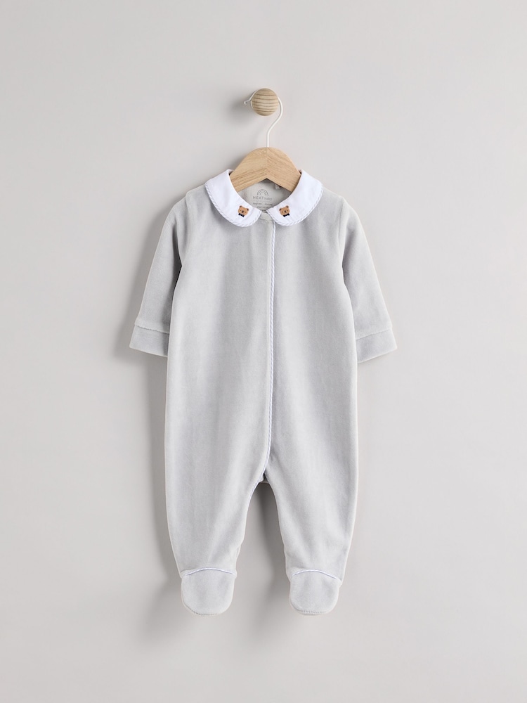 Blue Baby Teddy Bear Textured Sleepsuit (0mths-3yrs) - Image 1 of 7