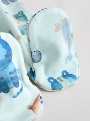 Синий - Two Way Zip Baby Sleepsuits 3 Pack (0mths-2yrs) - Изображение 10 11