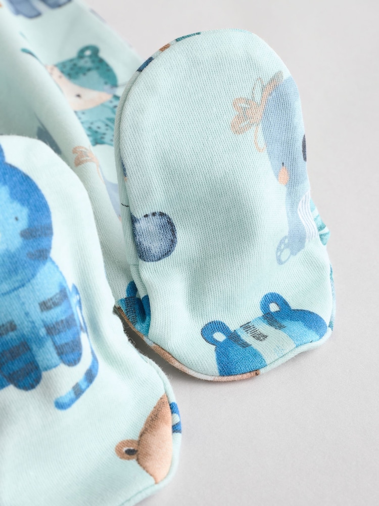 Blue Two Way Zip Baby Sleepsuits 3 Pack (0mths-2yrs) - Image 10 of 11