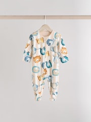 Синий - Two Way Zip Baby Sleepsuits 3 Pack (0mths-2yrs) - Изображение 3 11