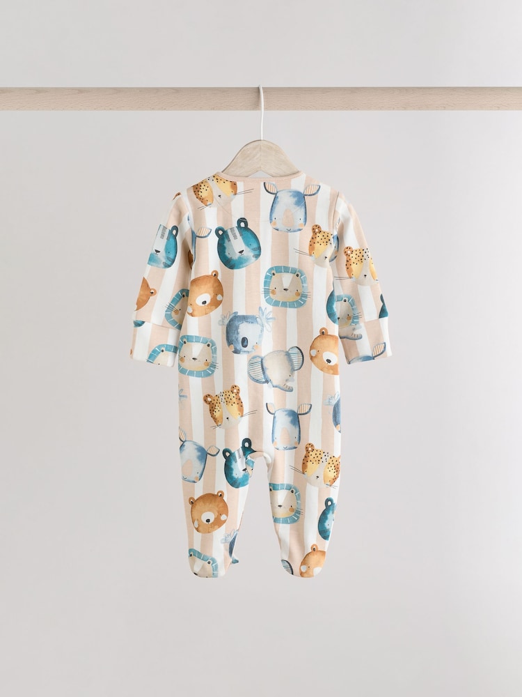 Blue Two Way Zip Baby Sleepsuits 3 Pack (0mths-2yrs) - Image 4 of 11