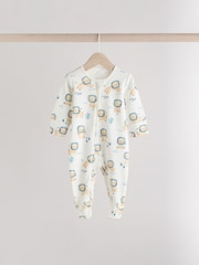 Синий - Two Way Zip Baby Sleepsuits 3 Pack (0mths-2yrs) - Изображение 6 11