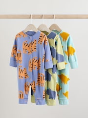 Blue/Green Baby Footless Sleepsuits 3 Pack (0mths-3yrs) - Image 1 of 13