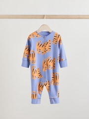 Blue/Green Baby Footless Sleepsuits 3 Pack (0mths-3yrs) - Image 3 of 13