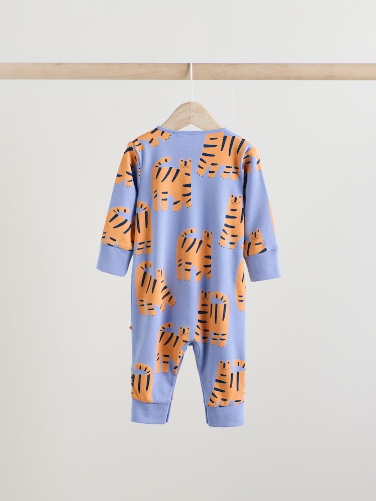 Blue/Green Baby Footless Sleepsuits 3 Pack (0mths-3yrs) - Image 4 of 13