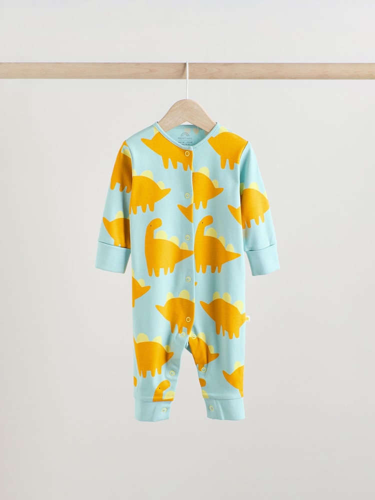 Blue/Green Baby Footless Sleepsuits 3 Pack (0mths-3yrs) - Image 6 of 13