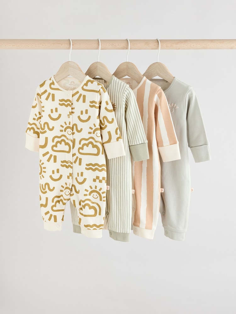 Green Abstract Baby Footless Sleepsuits 4 Pack (0mths-3yrs) - Image 1 of 14