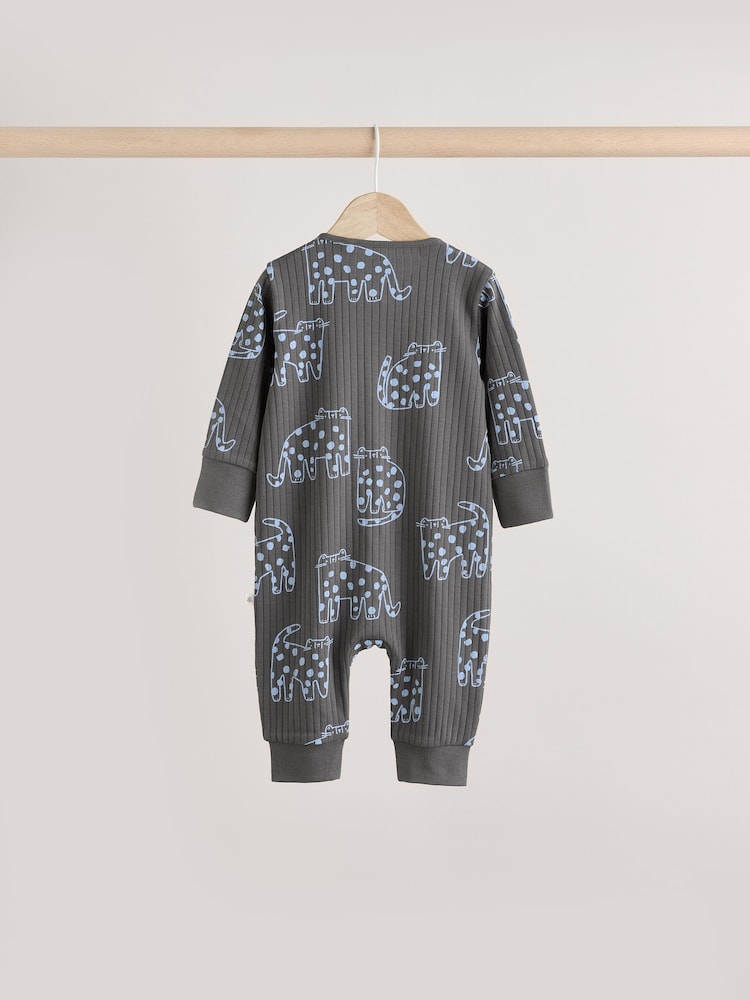 Minerals Baby Animal Print Two Way Zip Footless Sleepsuits 5 Pack (0mths-3yrs) - Image 3 of 14