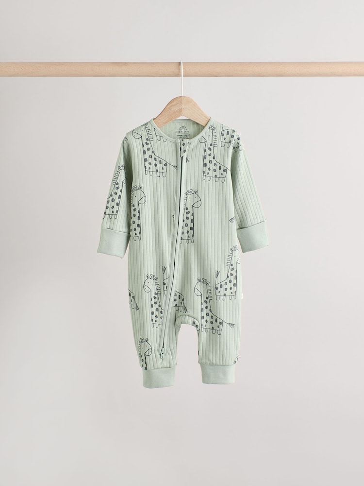 Minerals Baby Animal Print Two Way Zip Footless Sleepsuits 5 Pack (0mths-3yrs) - Image 6 of 14