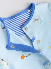 Blue Baby Embroidered Sleepsuits 3 Pack - Image 9 of 14